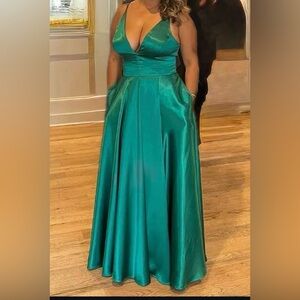 Elegant Teal Evening Gown
